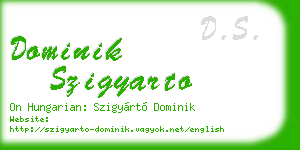 dominik szigyarto business card