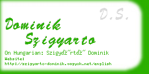 dominik szigyarto business card